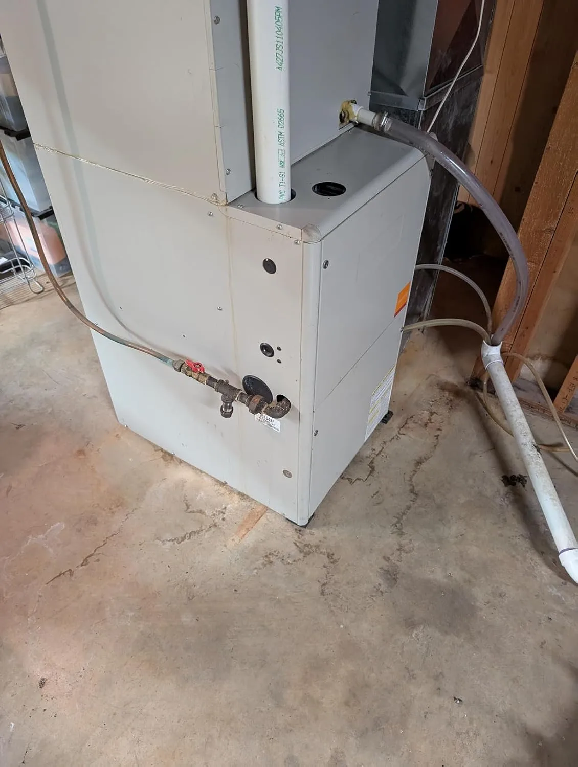 Customer photo of dirty AC evaporator coil with visible dust buildup