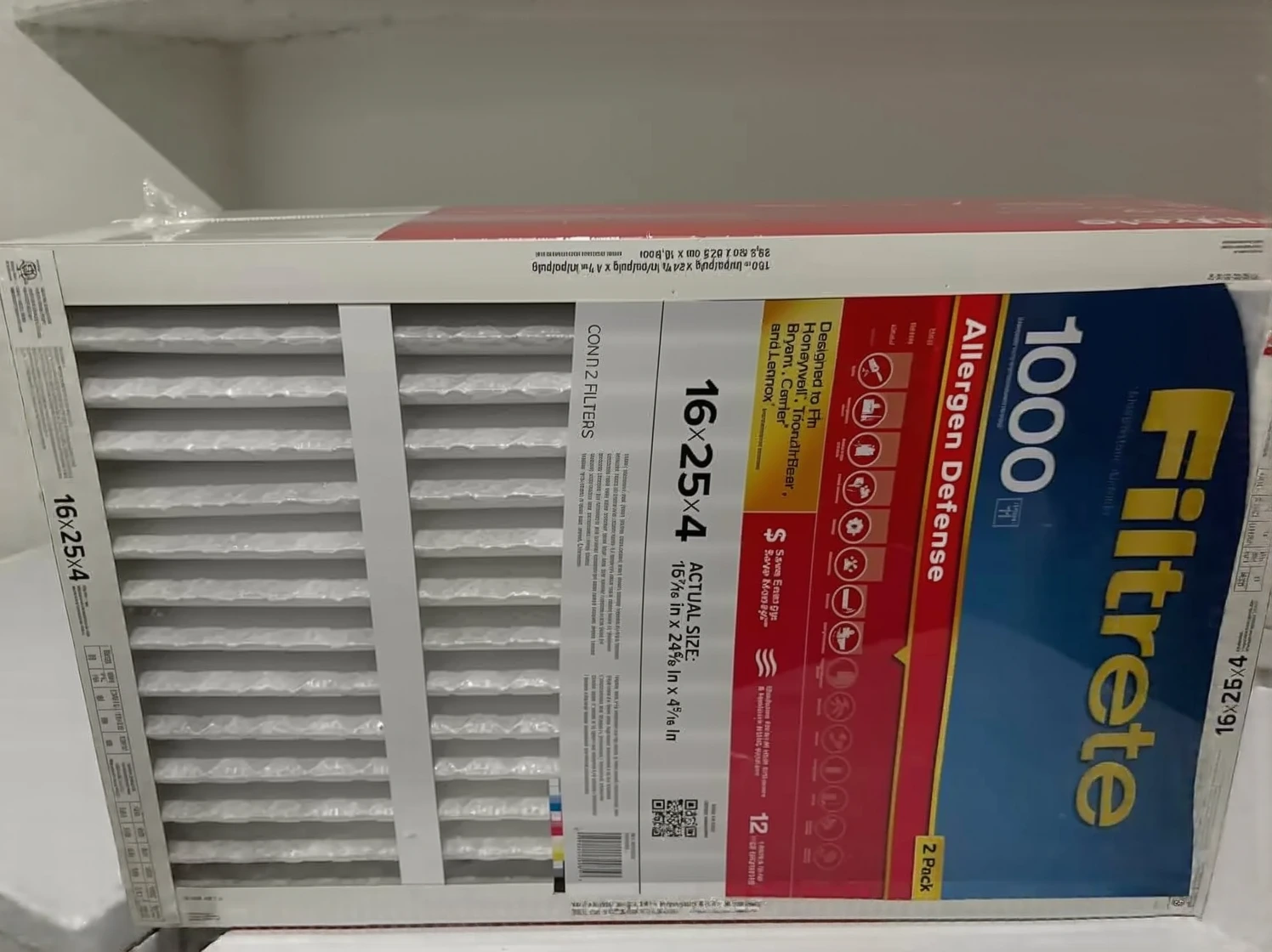Customer photo of furnace thermostat display showing cycling frequency