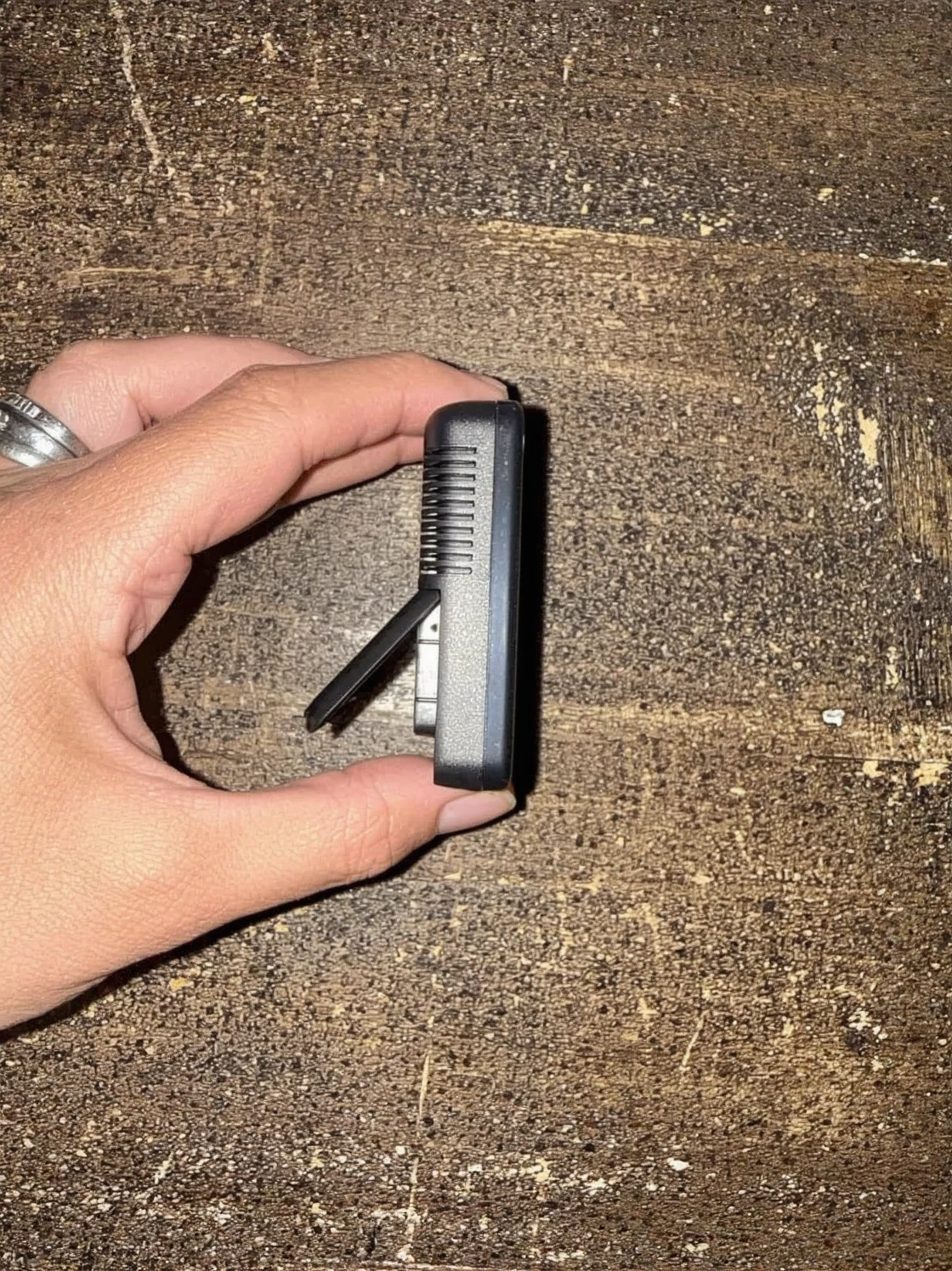 Customer photo of humidity meter reading showing high moisture levels indoors